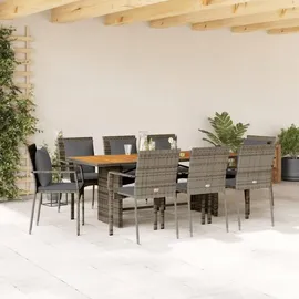 vidaXL Garten-Essgruppe 9-tlg. Grau