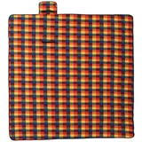 vidaXL Wassertank Picknickdecke Faltbar Mehrfarbig Kariert 200x200 cm Samt 200 cm