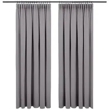 Blumtal Black Out Curtain Jarl: 117x138cm, Anthracite, with Ruffle Tape, Set of 2 (Dunkelgrau, H160 x B132 cm (2er Pack))