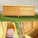 Auflagenbox Kissenbox Gartenbox 170CM XXL Holz Bank Gartentruhe Truhe Holztruhe