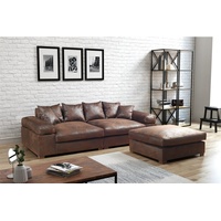 Fun Möbel Big Sofa Megasofa Riesensofa AREZZO - Vintage Braun inkl.Hocker - Braun