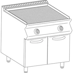 KBS Gastrotechnik KBS Gas Lavasteingrill 2 Heizzonen 20 Kw 800x730x900 mm offener Unterbau