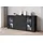 Home Affaire Sideboard HOME AFFAIRE "modernes Design mit Glaseinsätzen und 3 Schubladen, Breite 150 cm", schwarz (graphite schwarz matt), B:150cm H:70cm T:39,5cm, Sideboards, Sideboard, Grifflose Fronten mit Push-to-Open, höhenverstellbare Einlegeböden