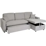 Mendler Eckcouch mit Bettkasten 2-Sitzer Grau