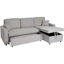 Mendler Eckcouch mit Bettkasten 2-Sitzer Grau
