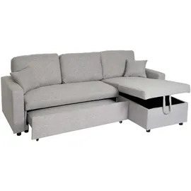 Mendler Eckcouch mit Bettkasten 2-Sitzer Grau