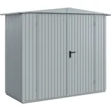 Hörmann Metall-Gerätehaus Berry Classic mit Satteldach Typ 1, 259 x 121 cm,fenstergrau,3,1 m2
