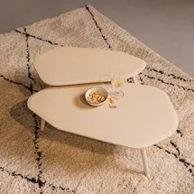 Woood Beistelltisch 2er-Set Beige Kiefer 50 x 40 cm