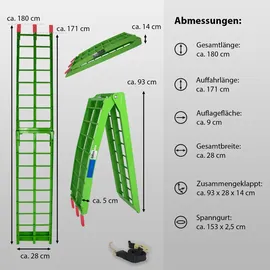 Baumarktplus TRUTZHOLM 1 x Auffahrrampe Klappbar Länge 180 cm Riffelstab