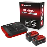 Einhell Power X Change 18 V 2 x 5,2 Ah Akku + Twincharger