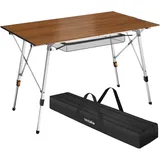 Tectake Campingtisch Beistelltisch 120 x 70,5 x 79 cm Braun/Grau