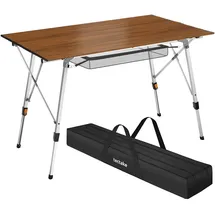 Tectake Campingtisch Beistelltisch 120 x 70,5 x 79 cm Braun/Grau