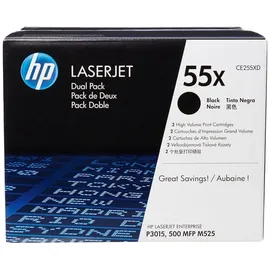 HP 55X schwarz 2er Pack (CE255XD)