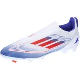 Adidas F50 League Laceless Football Boots Firm Ground Fußballschuhe für festen Boden, Cloud White/Solar Red/Lucid Blue, 38 EU