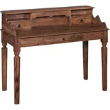 FineBuy Schreibtisch Sekretär Sheesham Massivholz