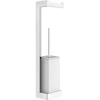 GESSI Rettangolo Accessoires Kombination mit Papierrollenhalter und Toilettenbürstengarnitur weiss,
