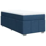 vidaXL Boxspringbett mit Matratze Blau 100x200 cm Stoff