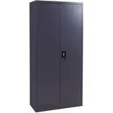 HHG - Aktenschrank 731, Stahlschrank Büroschrank Schrank, 2 Türen abschließbar Metall 185x90x40cm dunkelgrau