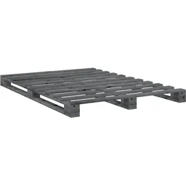 vidaXL Massivholzbett 140 x 200 cm Grau