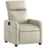 vidaXL Relaxsessel Creme Kunstleder 146 x 76,5 x 0 cm Beige mit Liegeposition