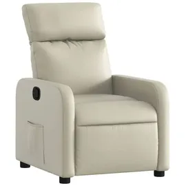 vidaXL Relaxsessel Creme Kunstleder 146 x 76,5 x 0 cm Beige mit Liegeposition