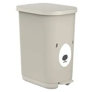 Rotho Windeleimer KAYO Bär, 35 Liter, für Müllbeutel, beige, geruchsdicht