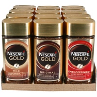 Nestlé Nescafe Gold 200 g, verschiedene Sorten, 12er Pack