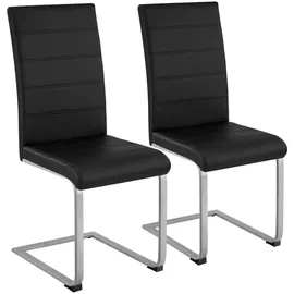 Tectake tectake® Schwingstuhl, gepolstert mit Kunstlederbezug, flaches Stahlgestell in C-Form, 41 x 52 x 99 cm