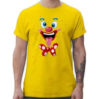 Shirtracer T-Shirt Clown Gesicht Kostüm Karneval Clownkostüm Lustig Fasching I Fastnacht Karneval & Fasching gelb XL