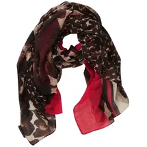 Betty Barclay Damen Basic-Schal mit Blumenprint ACC, Brown/Red - Einheitsgröße