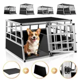Cadoca® Hundetransportbox XL 89 x 70 x 51 cm Silber
