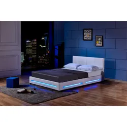 HOME DELUXE LED Bett Asteroid 140 x 200, Weiß