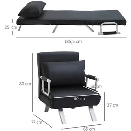 Homcom Schlafsofa mit Verstellbarer Rückenlehne,