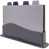Intirilife KPYTO Schneidebrett Set Kunststoff 5-tlg. 4 x 30 cm Grau/Schwarz