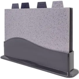 Intirilife KPYTO Schneidebrett Set Kunststoff 5-tlg. 4 x 30 cm Grau/Schwarz