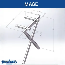 DanDiBo Ambiente Tischbeine 96667 68 x 72 cm