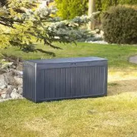Prosperplast Boardebox Gartenbox Kissenbox Gartentruhe Verschließbar 290 Liter Anthrazit - Grau