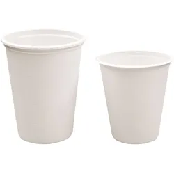 Trinkbecher/Kaffeebecher Zuckerrohr, weiß - 0,3l (50 Stk.) - Becher 0,3l - 50 Stk.