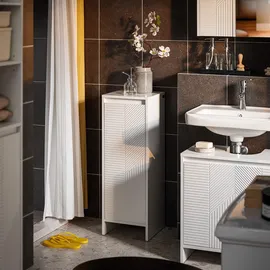 SoBuy Wäscheschrank mit Ausklappbarem Wäschesack Wäschesammler Weiß BZR154-W