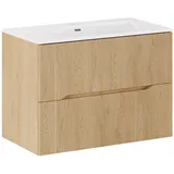 petits-meubles Waschtisch 80,2 cm 2 Schubladen 52 x 46 x 46,5 cm Braun