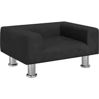 Kindersofa Schwarz 50x40x26,5 cm Samt - Schwarz