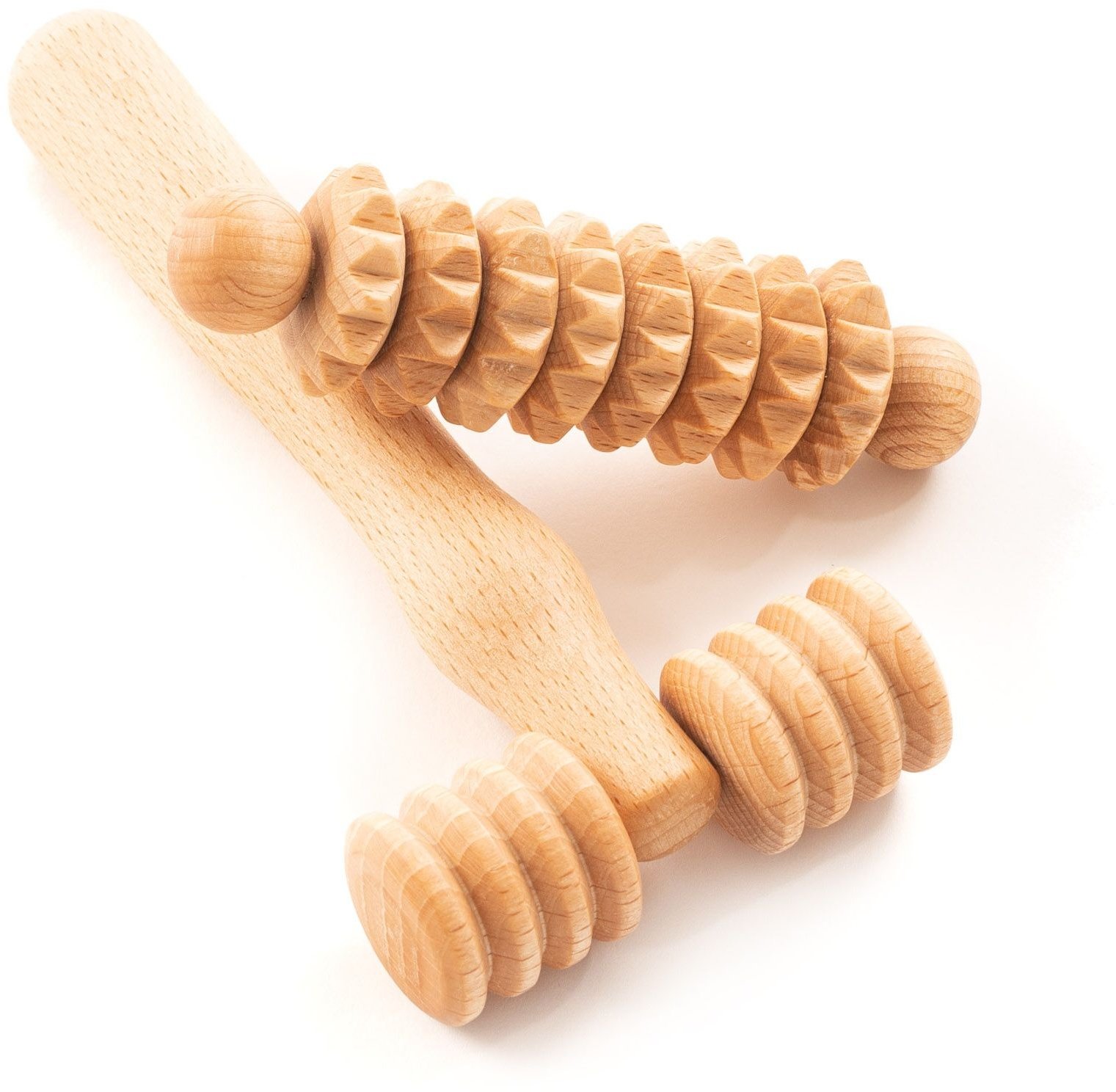 tuuli Holz Körper Massage Set Derma Roller für Gesicht Hals Arm Hand Schultern 1 St