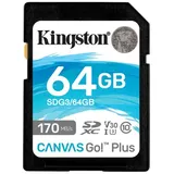 Kingston SDXC Canvas Go! Plus 64 GB Class 10 UHS-I V30