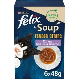 FELIX Soup Tender Strips Rind/Huhn/Thunfisch 6 x 48 g