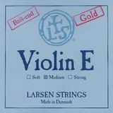 Larsen Strings Violin Saiten Original Synthetic,Fiber Core E Gold, rostfreier Stahl, vergoldet, mit Kugel, medium