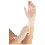 Franz Mensch Einweghandschuhe Hygonorm Vinyl-Handschuhe "Ideal Light", puderfrei, 100 Stück (Packung) Lebensmittelecht, Mit Rollrand weiß M