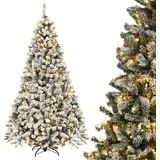 Costway Künstlicher Weihnachtsbaum Weiß/Grün 225 cm