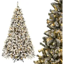 Costway Künstlicher Weihnachtsbaum Weiß/Grün 225 cm
