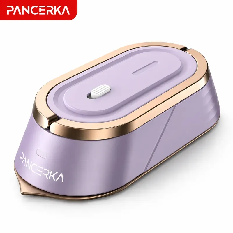 PANCERKA Tragbares Bügeleisen, 110–240 V Breite Spannung, 18 s Schnelles Aufheizen, Kompakt und leicht, Ideal für Reisen und Heimgebrauch BD-Z401001 Gold Lila