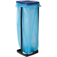 axentia Müllsackständer mit Deckel, Ständer für Müllsäcke bis 120 Liter und gelbe Säcke, Müllbeutelhalter höhenverstellbar, Kunststoff, Rot/Blau, 1 - Pack
